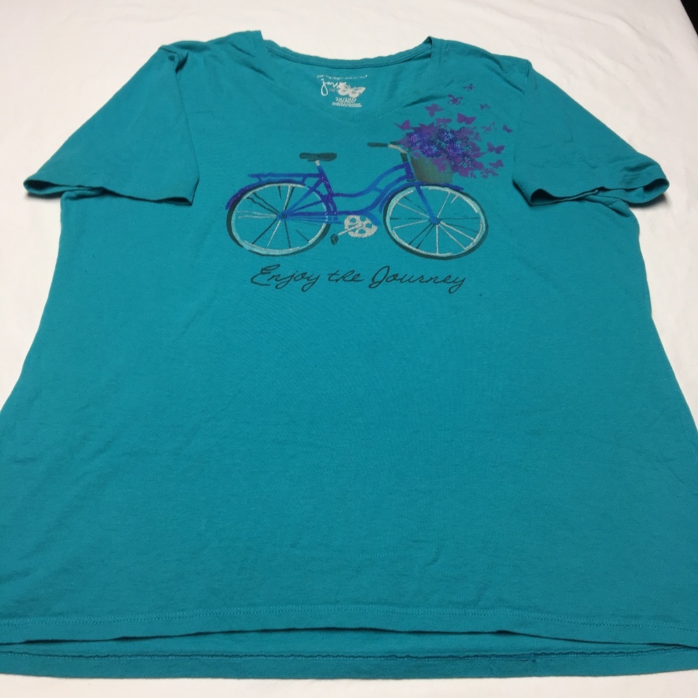 JUST MY SIZE BLUE SHORT SLEEVE GRAPHIC NOVELTY TEE